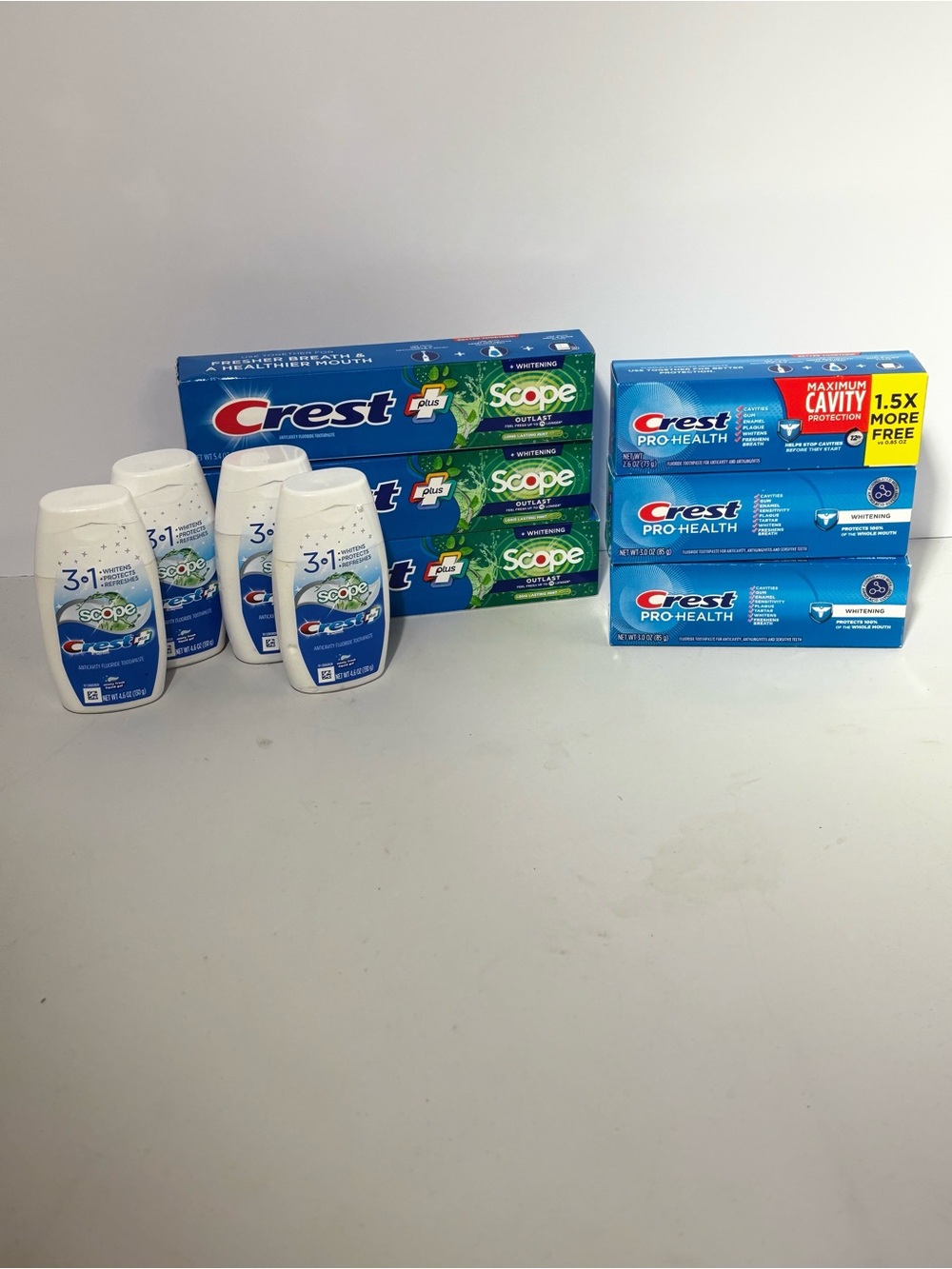 Crest Plus Scope & Pro-Health Toothpaste Lot 10-Pack Mixed Bundle